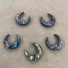 Natural Mother of pearl moon shape cutting jewelry making pendant design abalone shell cabochon design jewelry beads 