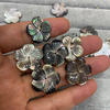 black Mother of pearl flower carving for earring design hand make design for pendant