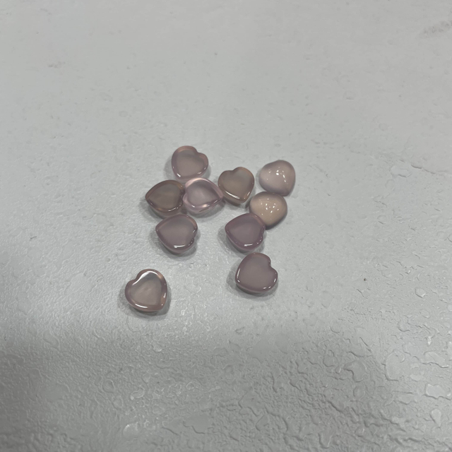 pink agate stone heart shape cabochon smal size for jewelry making for rings