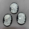Natural Mother of pearl cameo design pendant lady face white shell beauty jewelry icons design inlay making black onyx embossment