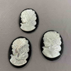 Natural Mother of pearl cameo design pendant lady face white shell beauty jewelry icons design inlay making black onyx embossment