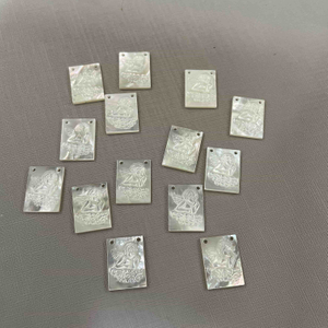 Natural Mother of pearl square shape angle design guadalupe white shell virgin pendant jewelry desing making for necklace cabochon