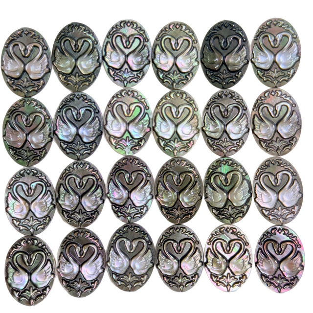 Natural Mother of pearl cabochon black shell embossment design icons pendant making animal design image jewelry inlay using