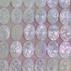 Natural Mother of pearl image design pendant making cabochon jewelry inlay making white shell oval shape animal plain face 