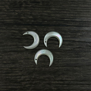 Natural Mother of pearl moon design cabochon double face earring design jewelry parts for nacklace for DIY iinlay making 