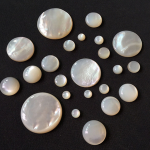 Natural Mother of pearl rings cabochon design white shell big size for pendant inlay making round shape cutting parts for earring