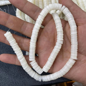 Natural Mother of pearl round necklace design making thin light thickness bracelet disc shape white color jewelry DIY making 