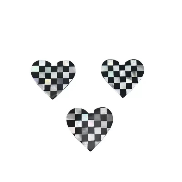 Natural Mother of pearl heart shape cutting jewelry inlay design making pendant using flat face cabochon shell