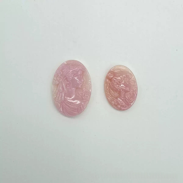queen conch material Cameo design lady face pendant pink shell image embossment design jewelry inlay making big size