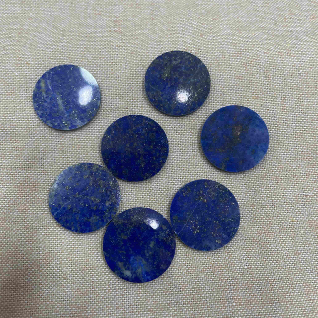 Lapis stone flat round shape cutting for jewelry inlay design paint face pendant making big size round 