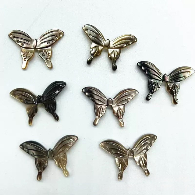 Natural Mother of pearl carving butterfly shape for chain making earring animal cutting jewelry design little things parts colorful