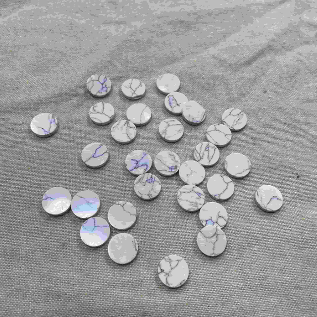 White turquoise round shape plain face white stone jewelry making pendant rings cabochon 