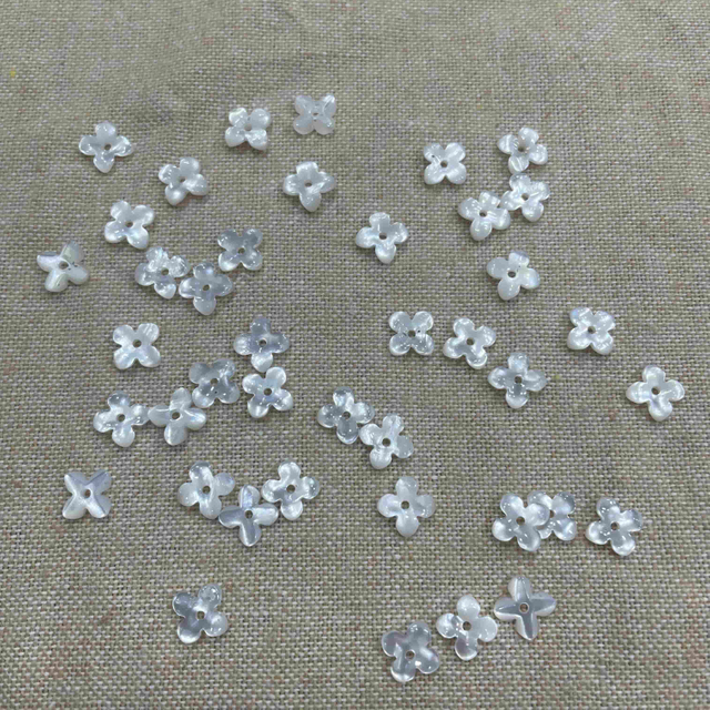 Natural Mother of pearl carving flower shape white flower small size earring making for jewelry handmake cutting 