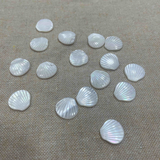 Natural Mother of pearl cabochon cutting jewelry inlay making icons using for rings for pendant conch shape