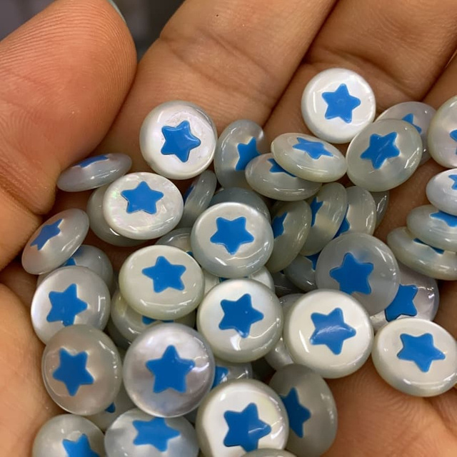 Natural Mother of pearl cabochon round shape star design heart design for jewelry ring making inlay parts small beands DIY