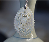 Natural Mother of pearl hollow design drop shape carving earring making embossment white mop flower style pendant using 