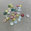 Natural Mother of pearl colorful flower cutting bracelet design making jewelry chain style small flower shape yellow color