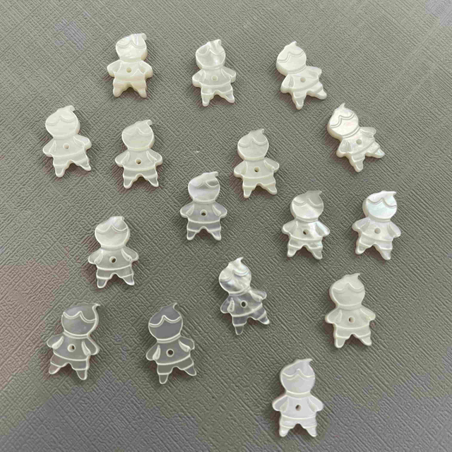Natural Mother of pearl little things cutting white shell boys shape jewelry parts design earrings small beads for necklace making