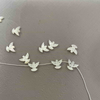 Natural Mother of pearl bird cutting shape chain design making dove jewelry parts necklace making white shell face carving 
