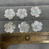 Natural Mother of pearl flower carving for earring for pendant new design shell white flowers mop