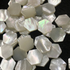 Natural Mother of pearl hexagon shape cutting white shell plain face for jewelry pendant making rings design cabochon shape