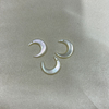 Natural Mother of pearl moon design cabochon double face earring design jewelry parts for nacklace for DIY iinlay making 