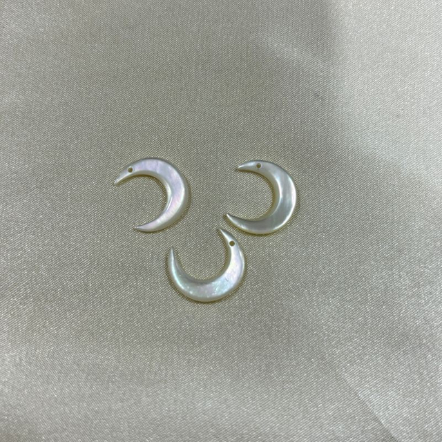 Natural Mother of pearl moon design cabochon double face earring design jewelry parts for nacklace for DIY iinlay making 