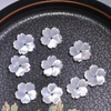 Natural Mother of pearl flower design white shell earring for jewelry making DIY parts small beads rings shell carving shape 