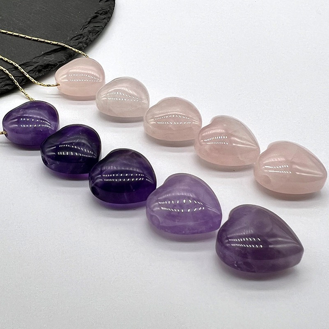 Natural Mother of pearl heart shape pendant design big size pink rose crystal cabochon design for necklace making jewelry 