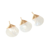 Natural Mother of pearl drop shape pendant design white shell jewelry making design plain face cabochon earring small size