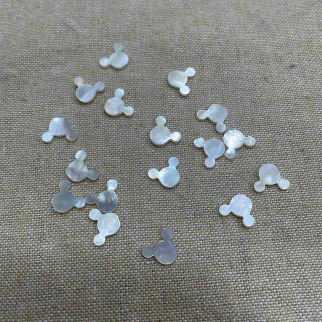 Natural Mother of pearl carving mouse head shape jewelry earring white shell cutting handmake carving inlay making