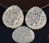 Natural Mother of pearl hollow design drop shape carving earring making embossment white mop flower style pendant using 