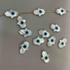 Natural Mother of pearl hand shape cutting evil eyes necklace design making fatima hands for chain using small beads design