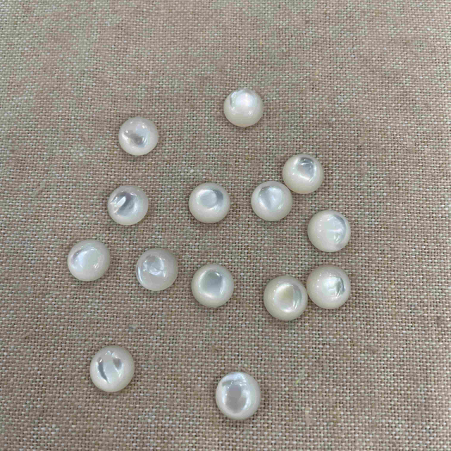 Natural Mother of pearl small cabochon cutting round beads jewelry inlay design making rings earring white shell little size 
