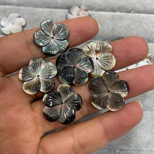 black Mother of pearl flower carving for earring design hand make design for pendant