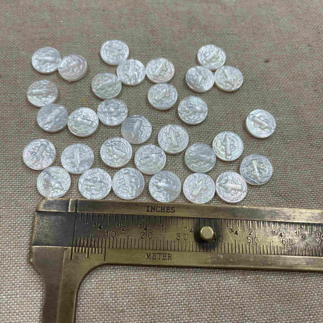 Natural Mother of pearl embossment image cutting St.Benedict Christian jewelry making inlay design icons small things