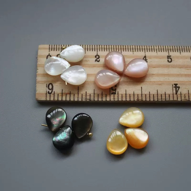 Natural Mother of pearl carving drop shape cabochon bombe jewelry chain making necklace parts bracelet little things