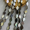 Natural Mother of pearl rhombus shape cutting for women necklace design using small beans black pretty things DIY cabochon 