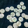 Natural Mother of pearl logo cutting shape round beans for necklace making face carving small things women jewelry DIY laser