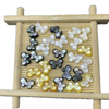 Natural Mother of pearl bow design cutting for bracelet making DIY women jewelry pretty bow shape earrings black color small beans 