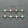 Natural Mother of pearl clover shape cutting black shell for bracelet making hollow design plain face small beans square design