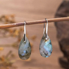 Natural Mother of pearl drop shape cutting crystal face cutting bombe shape bigger earring double face lapis stone pendant design 