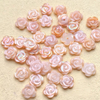 Natural Mother of pearl small flower design cutting colorful shell earrings design women jewelry making cabochon shape bombe face 
