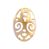 Natural Mother of pearl oval shape pendant yellow shell hollow design for earrings design simple shape image cutting big pendant