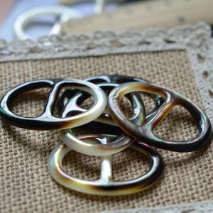 Natural Mother of pearl belt buckle shape cutting bigger size for lady beauty cabochon jewelry parts black shell hollow design making
