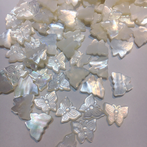 Natural Mother of pearl butterfly shape cutting for necklace design women jewelry fashion white color small beans bracelet design