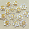 Natural Mother of pearl small cabochon beans for earrings design making flower shape women jewelry design using DIY inlay 