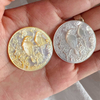 Natural Mother of pearl round cabochon cutting embossment image shape bigger pendant for women animal image white shell 