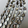 Natural Mother of pearl oval shape cutting for chain beans using black shell face cutting double side for women necklace making 