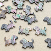 Natural Mother of pearl animal design cutting dog image for jewelry bracelet making small beans cabochon girls necklace DIY using